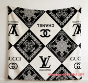 Luxury Brand Gucci Monogram Checkerboard Throw Black & White Multi-Brand Wall Tapestry IMG_2605
